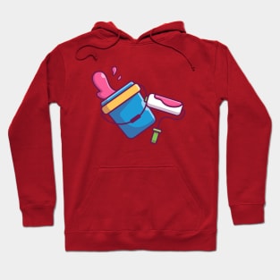 Paint Roller Brush And Paint Bucket Cartoon Hoodie